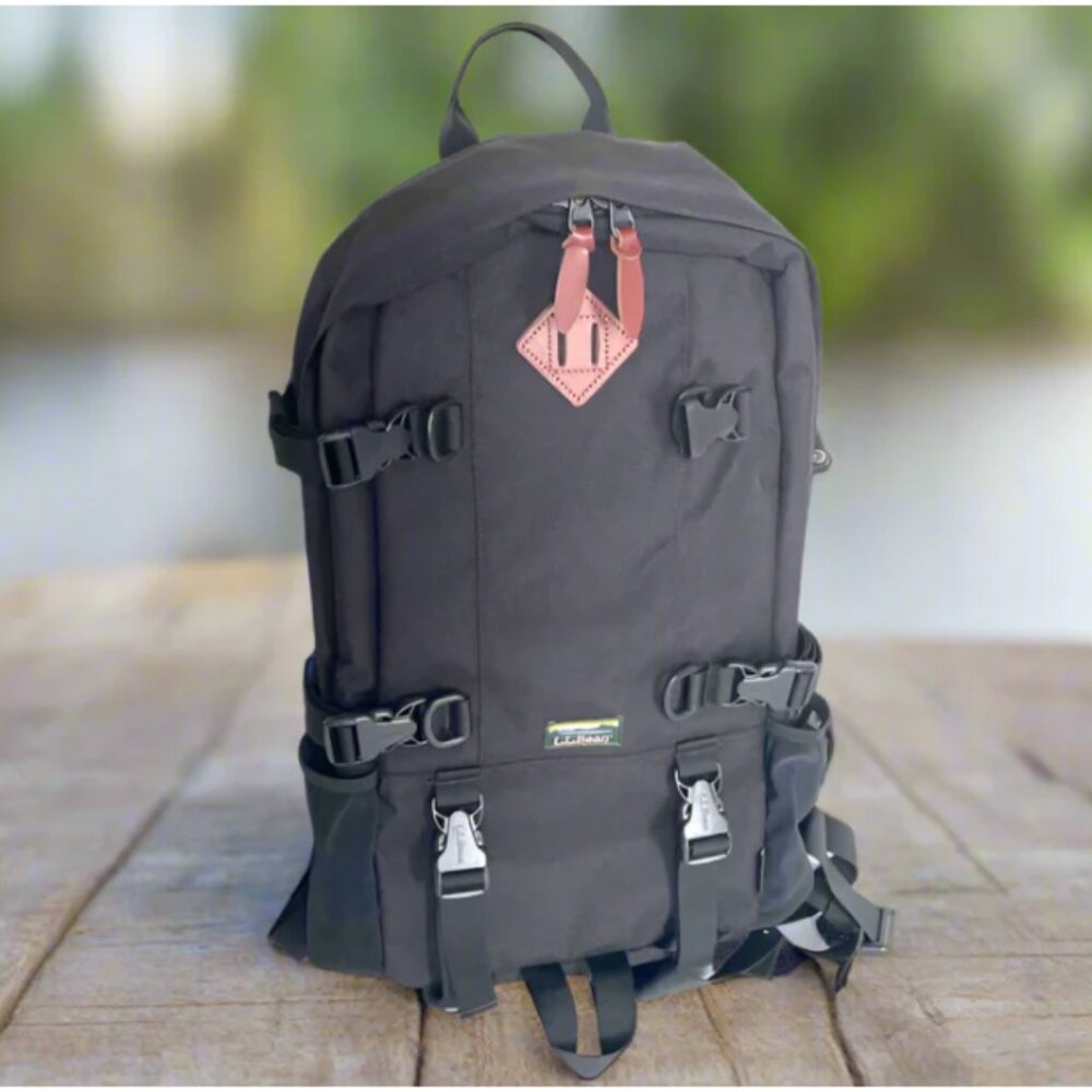 LL Bean Bigelow Cordura Backpack Black Nylon Day Hiking Mountain H2O